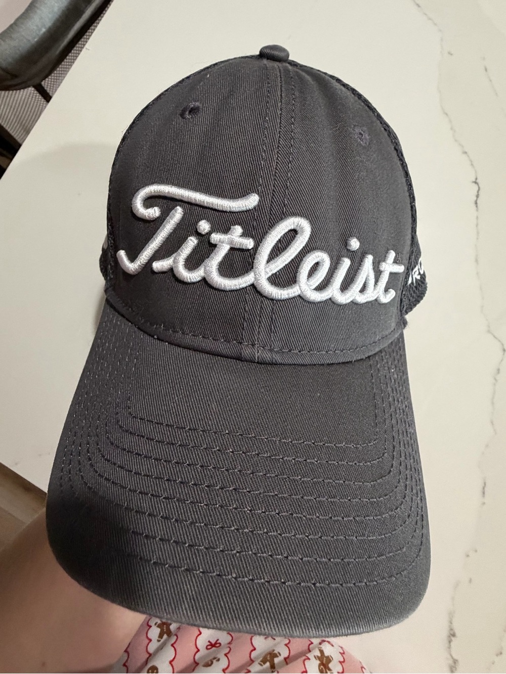 Titleist Black Golf Cap with White Script Logo